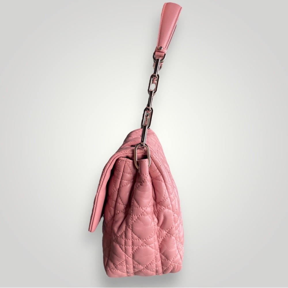 Christian Dior Pink Lambskin Leather Cannage Flap Bag - Picture 4 of 16